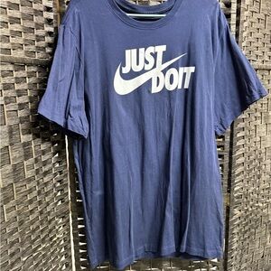 Nike Navy Blue with White Logo “Just  Do It” excellent worn once size 2XL